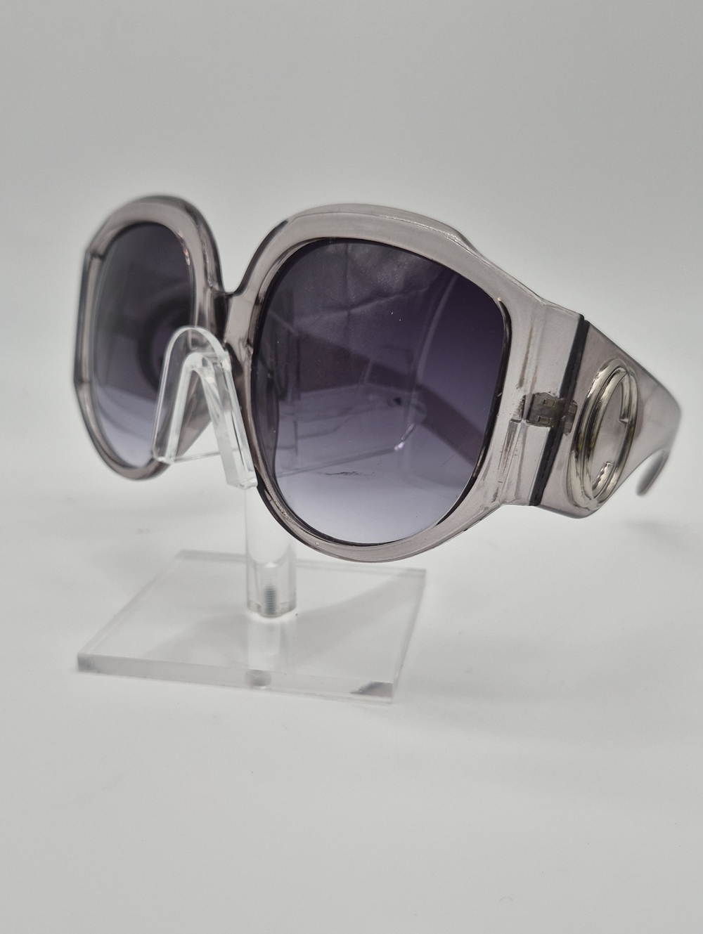 Clear Gray Oversized Women's Sunglasses